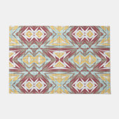 セガユニークルスグリーンブルーレッドイエロートライバルドア ドアマット (正面)