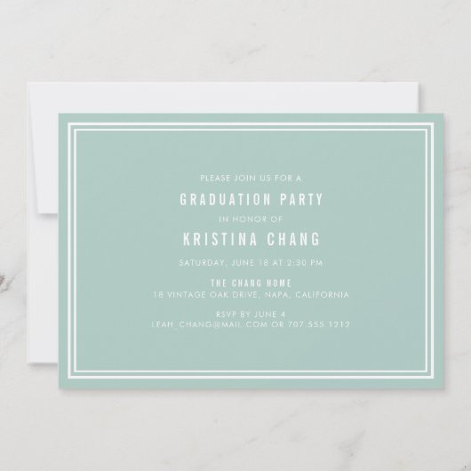 セガラス絵を描ストライプ写真卒業パーティー 招待状 (裏面)