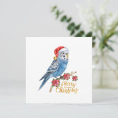 セキセイインコのクリスマスカード シーズンカード (スタンド正面)