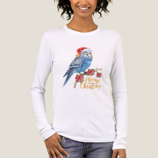 セキセイインコのクリスマスロングTシャツ トライブレンドＴシャツ
