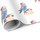 セキセイインコのクリスマス包装紙 ラッピングペーパー (ロールコーナー)