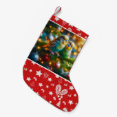 セキセイインコのクリスマス用ストックキング スモールクリスマスストッキング (正面 (吊り時))