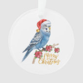 セキセイインコのクリスマス オーナメント (正面)