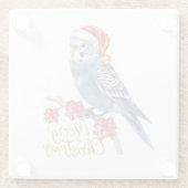 セキセイインコのクリスマス ガラスコースター (裏面)