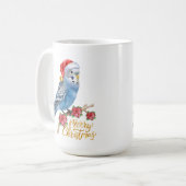 セキセイインコのクリスマス コーヒーマグカップ (正面左)