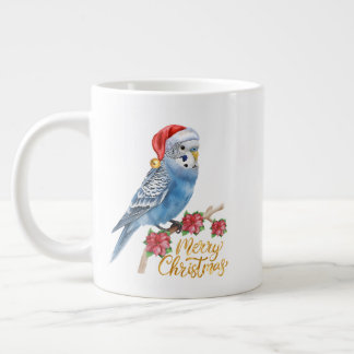 セキセイインコのクリスマス ジャンボコーヒーマグカップ