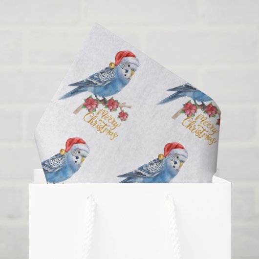セキセイインコのクリスマス 薄葉紙 (ギフトバッグ)