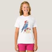 セキセイインコのクリスマス Tシャツ (正面フル)