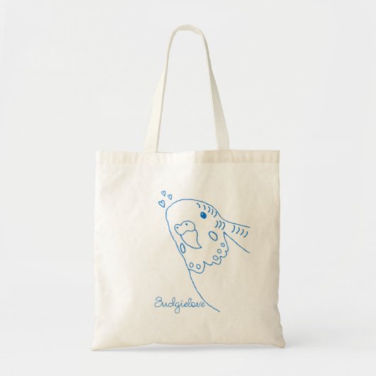 セキセイインコのトートバッグ - Budgielove トートバッグ (正面)