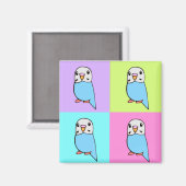 セキセイインコのポップアート マグネット (正面/裏面)