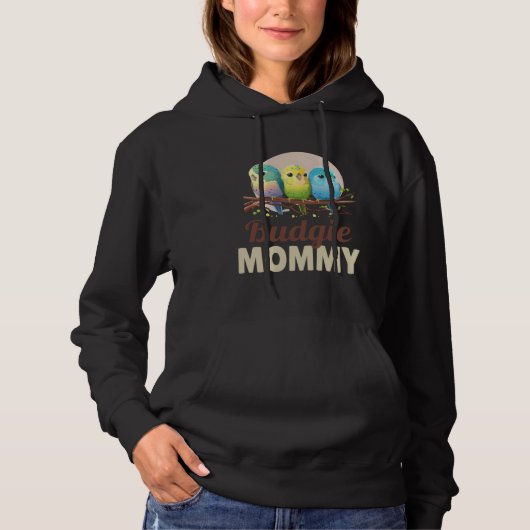 セキセイインコのママ インコ セキセイインコ 鳥 12 パーカ (正面)