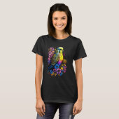 セキセイインコの母の花 Tシャツ (正面フル)