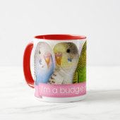 セキセイインコの現実的な絵画 マグカップ (正面左)