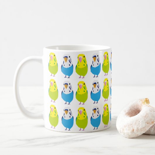 セキセイインコ コーヒーマグカップ (ドーナツ)