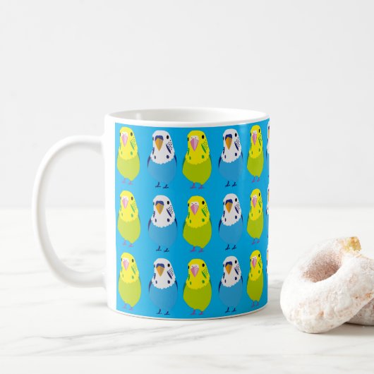 セキセイインコ コーヒーマグカップ (ドーナツ)