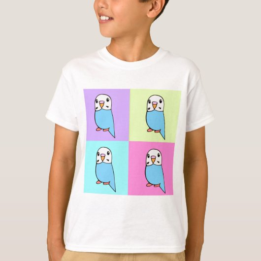 セキセイインコ ポップアート Tシャツ (正面)