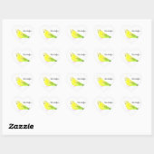 セキセイインコ 水彩画 イエローグリーン ハートシール (シート)