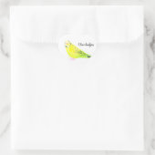 セキセイインコ 水彩画 イエローグリーン ハートシール (バッグ)