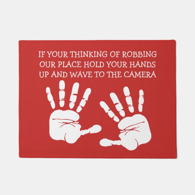 セキュリテおもしろいィジョークフロアマット ドアマット (正面)