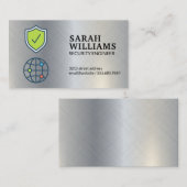 セキュリティアイコン |金属の背景 名刺 (正面/裏面)