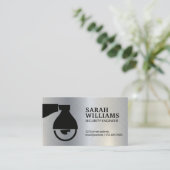 セキュリティカメラアイコン | メタリック背景 名刺 (スタンド正面)