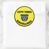 セキュリティカメララウンド警告のステッカー ラウンドシール (バッグ)