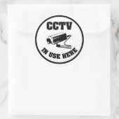 セキュリティカメララウンド警告のステッカー ラウンドシール (バッグ)