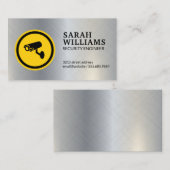 セキュリティカメラロゴ |メタリックテクスチャ 名刺 (正面/裏面)