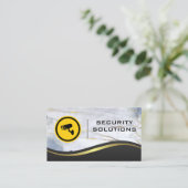 セキュリティカメラロゴ | メタル大理石 名刺 (スタンド正面)
