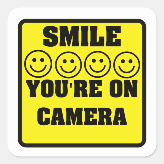 セキュリティカ警告メラのシール スクエアシール (正面)