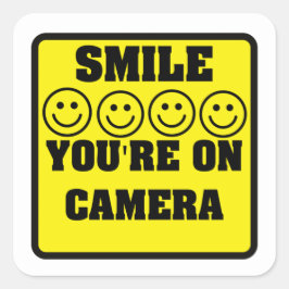 セキュリティカ警告メラのシール スクエアシール