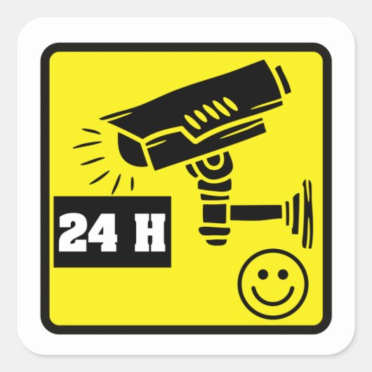 セキュリティカ警告メラのシール スクエアシール (正面)