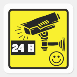 セキュリティカ警告メラのシール スクエアシール