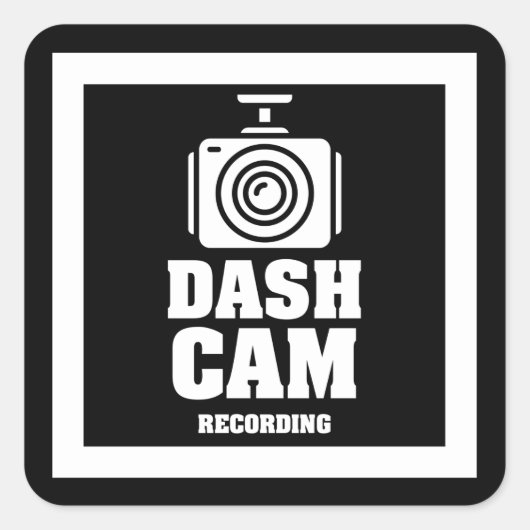 セキュリティカ警告メラの正方形ステッカー スクエアシール (正面)