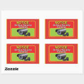 セキュリティカ警告メラ 長方形シール (シート)