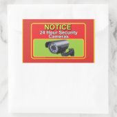 セキュリティカ警告メラ 長方形シール (バッグ)