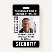 セキュリティガカスタムードID写真名バーコードブラック バッジ (正面)