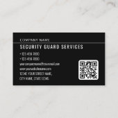 セキュリティガードサービスモダンのフォトロゴQRコード 名刺 (裏面)