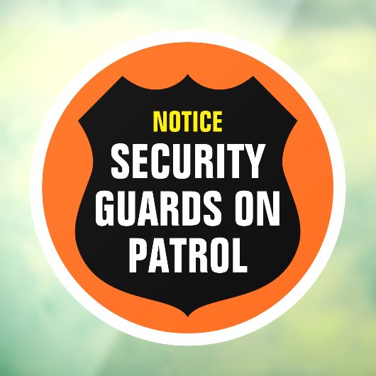 セキュリティガードパトロールサイン オレンジ ウィンドウクリング ウィンドウサイン (シート3)