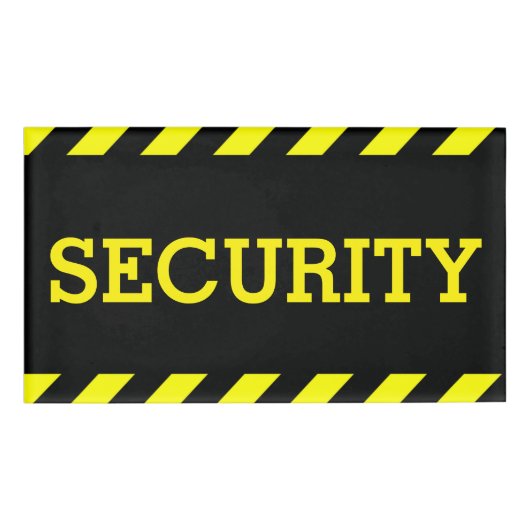 セキュリティガードブライト黄色の警告ストリップ 名札 (正面)
