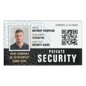 セキュリティガードID写真名QRブラックラベルバッジ 名札 (正面)