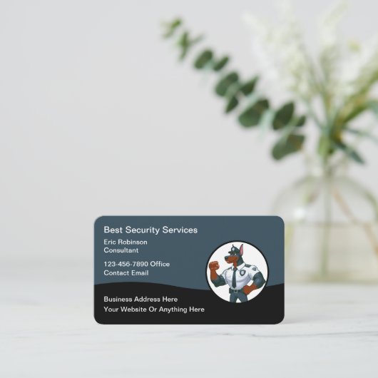 セキュリティクールサービスの名刺デザイン 名刺 (スタンド正面)