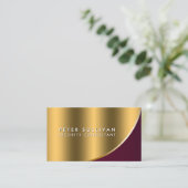 セキュリティコンサルタント特殊スキル金ゴールド曲線 名刺 (スタンド正面)