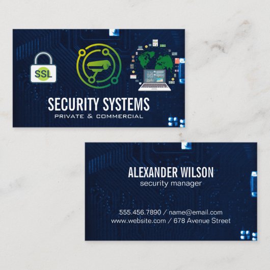 セキュリティサイバーテックの背景 名刺 (正面/裏面)
