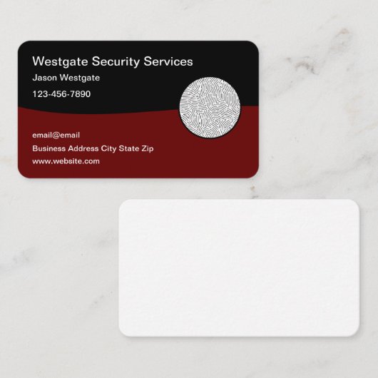 セキュリティサービスの名刺プロファイルテンプレート 名刺 (正面/裏面)