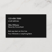 セキュリティサービスオンラインカスタムビジネスカード 名刺 (裏面)