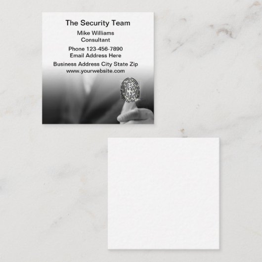 セキュリティサービモダンスの指紋名刺 スクエア名刺 (正面/裏面)