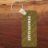 セキュリティシステム軍隊銃迷彩柄軍グリーンビビッド キーホルダー (正面)