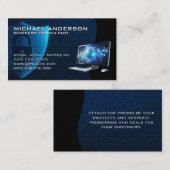 セキュリティシールドグラフィックス | コンピュータ技術ロゴ 名刺 (正面/裏面)