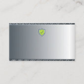 セキュリティシールド |金属の背景 名刺 (裏面)